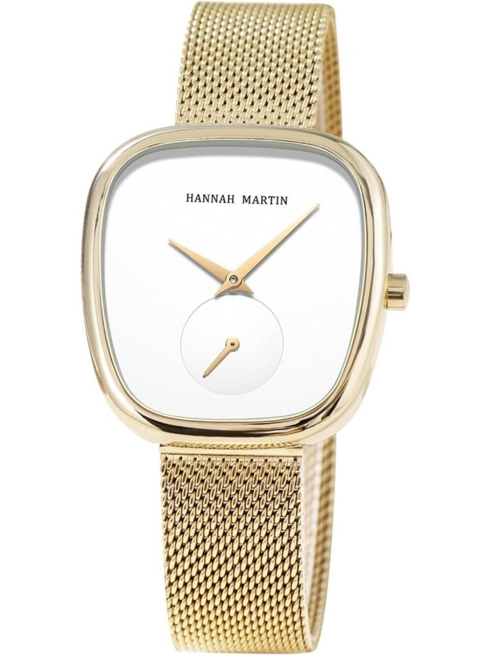 Women's Gold Analog Quartz Mash Stainless Steel Vintage Rectangular Luxury Watch - Picture 1 of 6